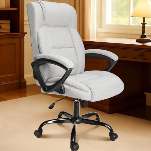 Comfy Fabric Swivel Office Chair - Grey
