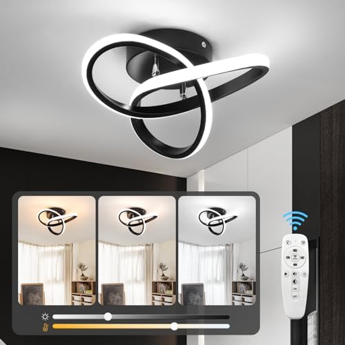 Modern Dimmable LED Ceiling Light - Black