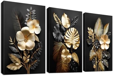 Tropical Monstera Leaf Canvas Art - 3 Panel Set
