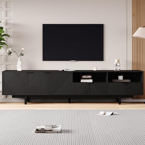 Geometric Modern TV Cabinet - White & Grey