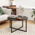 Minimalist Round Coffee Table - Slate Black